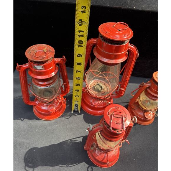 4 Nice VTG WINGED WHEEL Red Lanterns No. 350 & 500 Japan - Picture 9 of 13